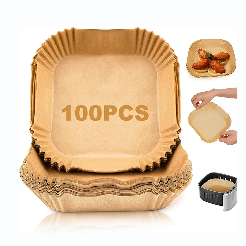 OEM Non-Stick Square Air Fryer Disposable Paper Liners For Microwave