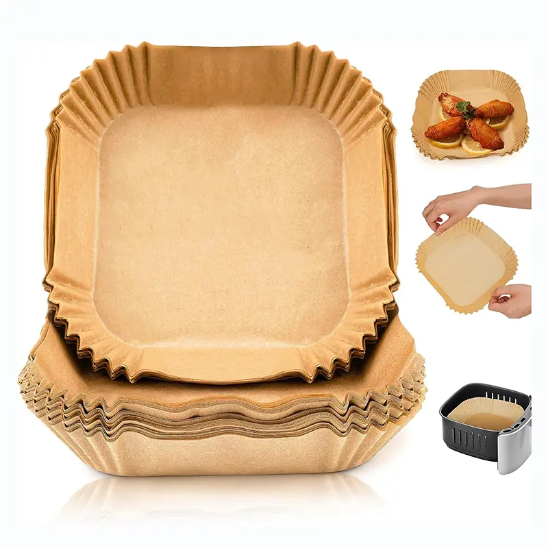 OEM Non-Stick Square Air Fryer Disposable Paper Liners For Microwave