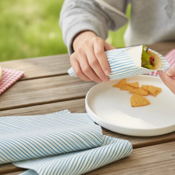 Food-grade blue striped sandwich wrapper, greaseproof paper for fried foods